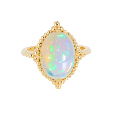 Tiramisu Gold Plated Over Silver Ethiopian Opal Solitaire Rings