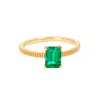 Tiramisu 14k Plated 0.75 Ct. Tw. Lab-grown Zambian Emerald Ring