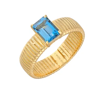 Tiramisu Gold Plated Over Silver London Blue Topaz Soltaire Ring