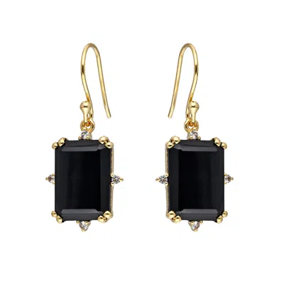 Tiramisu Gold Vermeil Over Silver Black Onyx Earring