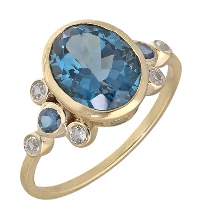 Tiramisu Gold Vermeil Over Silver London Blue Topaz Solitaire Ring