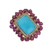 Tiramisu Gold Vermeil Over Silver Mohave Turquoise Statement Ring