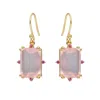 Tiramisu Gold Vermeil Over Silver Rose Quartz Earring