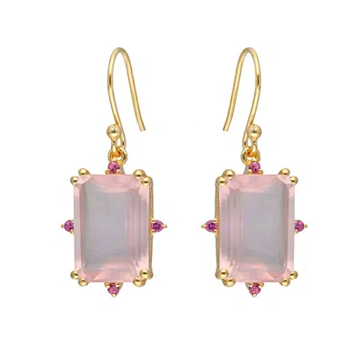 Tiramisu Gold Vermeil Over Silver Rose Quartz Earring