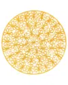 Tiramisu Golden Bloom Lace Metal Placemat In Yellow