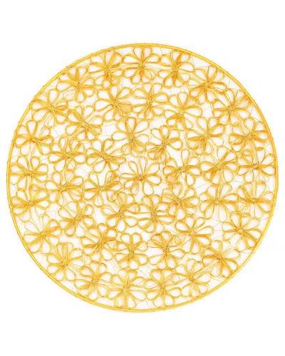 Tiramisu Golden Bloom Lace Metal Placemat In Yellow