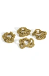 Tiramisu Golden Chain Set Of 4 Napkin Rings In Gold