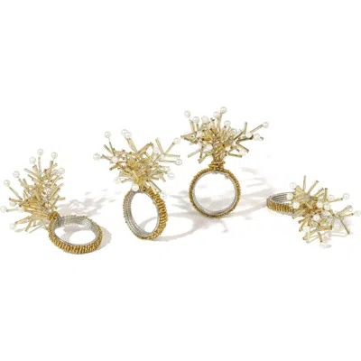 Tiramisu Golden Nova Set Of 4 Starburst Napkin Rings