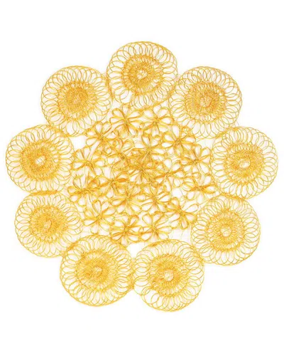 Tiramisu Golden Orbit Metal Placemat In Yellow