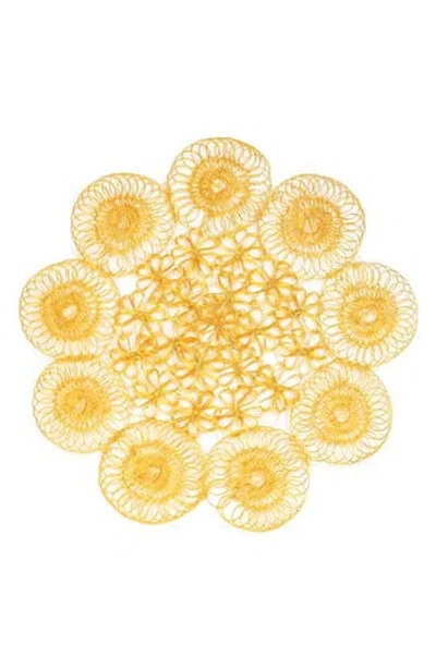 Tiramisu Golden Orbit Metal Placemat In Yellow
