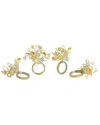 Tiramisu Golden Silver Cascade Napkin Rings In Gold