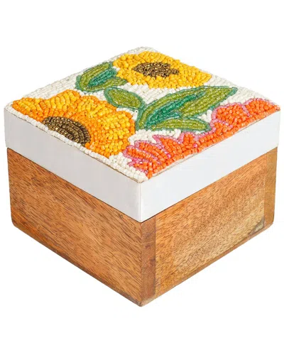 Tiramisu Golden Sunflower Keepsake Box In Multi