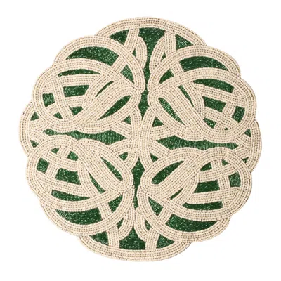 Tiramisu Green Abstract Beaded Placemat