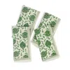 Tiramisu Green Artichoke Bliss Block Print Cotton Napkins