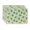 Tiramisu Green Artichoke Bliss Block Print Cotton Placemats