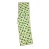 Tiramisu Green Artichoke Bliss Block Print Cotton Table Runner In Green
