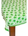 Tiramisu Green Artichoke Bliss Block Print Tablecloth In Green