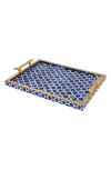 Tiramisu Handmade Decorative Resin Accent Tray In Blue