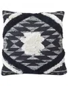 Tiramisu Handwoven Tufted Polyfilled Cushion In Black