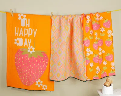 Tiramisu Happy Day Strawberry Towel Set In Yellow