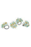 Tiramisu Harmony Hues 4-pack Napkin Rings In Blue