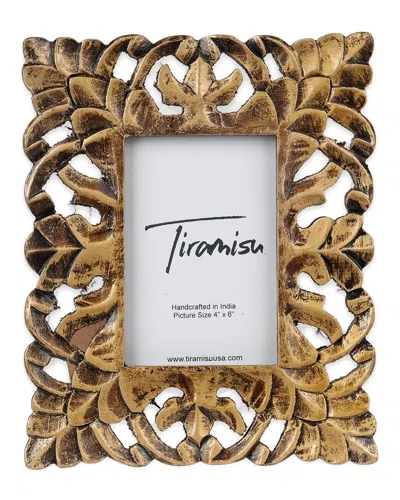Tiramisu Heritage Artistry Antique Wood Photo Frame In Gold