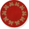 Tiramisu Holiday Bow Set Of 3 Beaded Placemats In Red