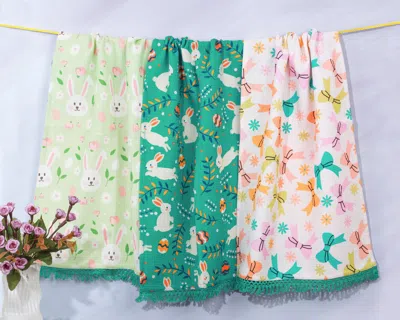 Tiramisu Hoppy Spring Bunny Towel Set In Multi