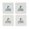 Tiramisu Icy Elegance Embroidered Cocktail Napkins In White