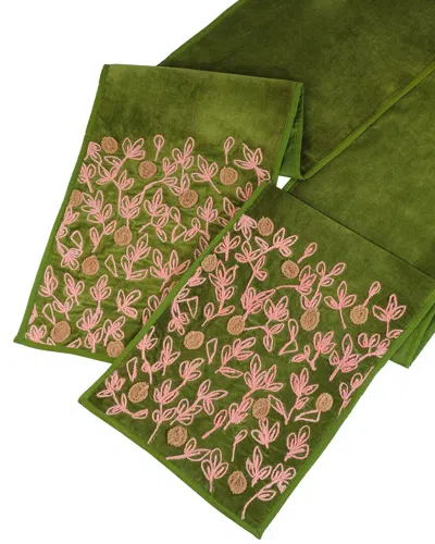 TIRAMISU TIRAMISU IMPERIAL BLOOM VELVET TABLE RUNNER