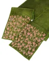 Tiramisu Imperial Bloom Velvet Table Runner In Green