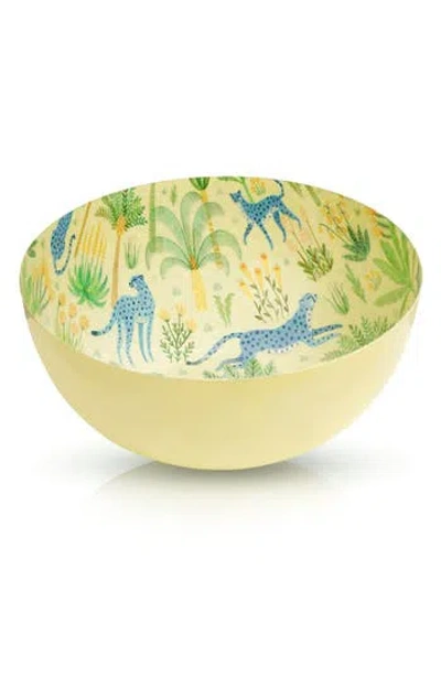 Tiramisu Indigo Orchard Statement Bowl In Yellow