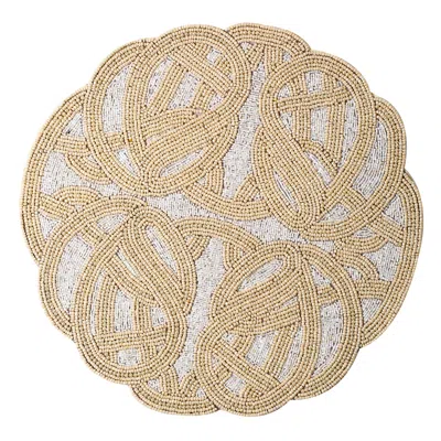 Tiramisu Ivory Abstarct Beaded Placemat