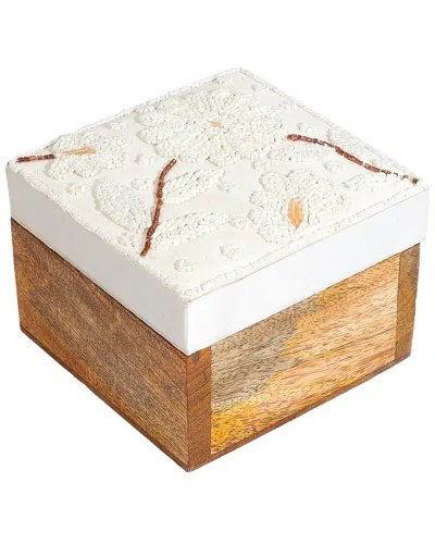Tiramisu Ivory Bloom Keepsake Box In Brown