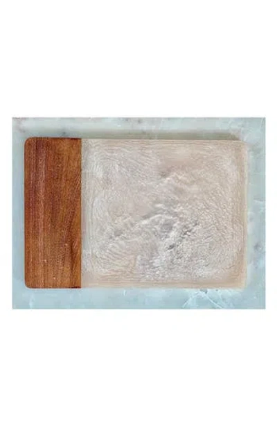 Tiramisu Ivory Resin & Wood Cheese Board In Neutral