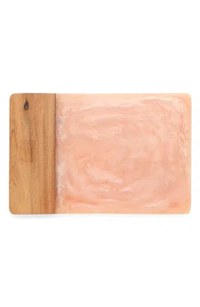 Tiramisu Ivory Resin & Wood Cheese Board In Pink