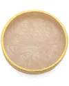 Tiramisu Ivory Resin Round Serving Tray In Ivory