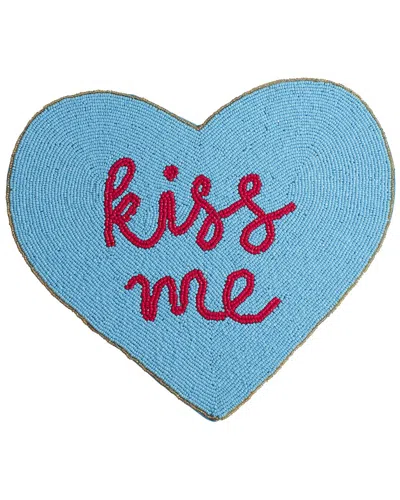 Tiramisu Kiss Me Beaded Heart Placemat In Blue