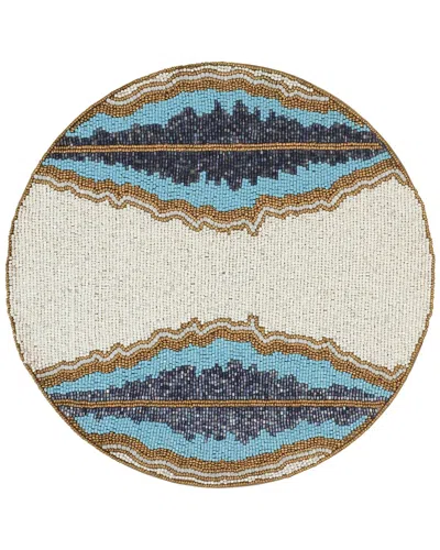 Tiramisu Lagon Beaded Placemat In Blue