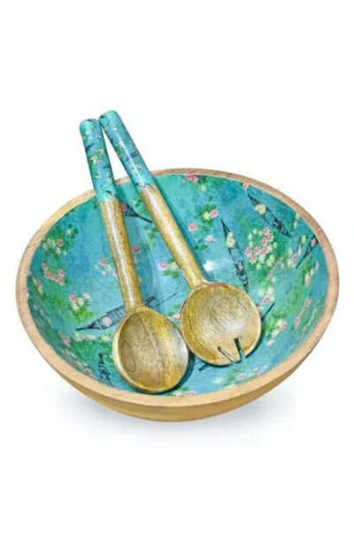 Tiramisu Lake Reverie 3-piece Salad Set In Blue