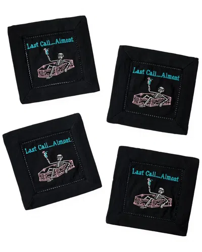 Tiramisu Last Call...almost Cocktail Napkins Set In Black