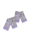 Tiramisu Set Of 4 Lavender Blossom Block Print Napkins