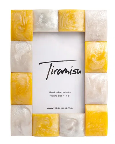 Tiramisu Lavender Pearl Mosaic Resin Photo Frame In Yellow