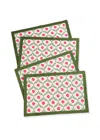 Tiramisu Set Of 4 Lotus Garden Block Print Placemats
