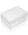 Tiramisu Lumiere Geometric Mosaic Decorative Box In White