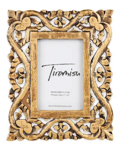 Tiramisu Luxe Carving Wood Photo Frame In Gold
