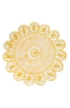 Tiramisu Luxe Lattice Bloom Metal Placemat In Gold