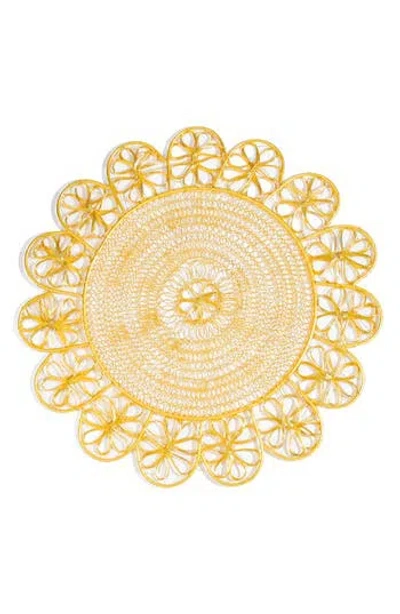 Tiramisu Luxe Lattice Bloom Metal Placemat In Gold