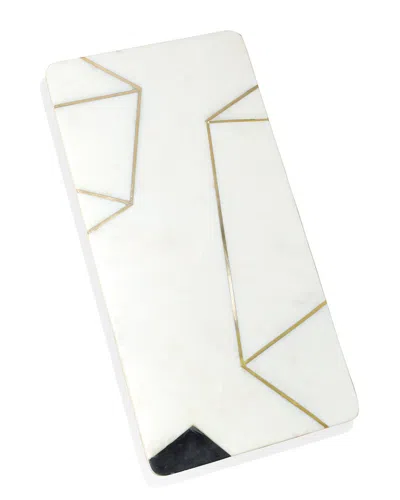 Tiramisu Luxuria Geometric Marble Platter In White