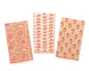 Tiramisu Marigold Block Print Cotton Kitchen Towel Set In Multi